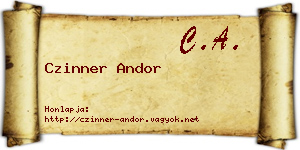 Czinner Andor névjegykártya